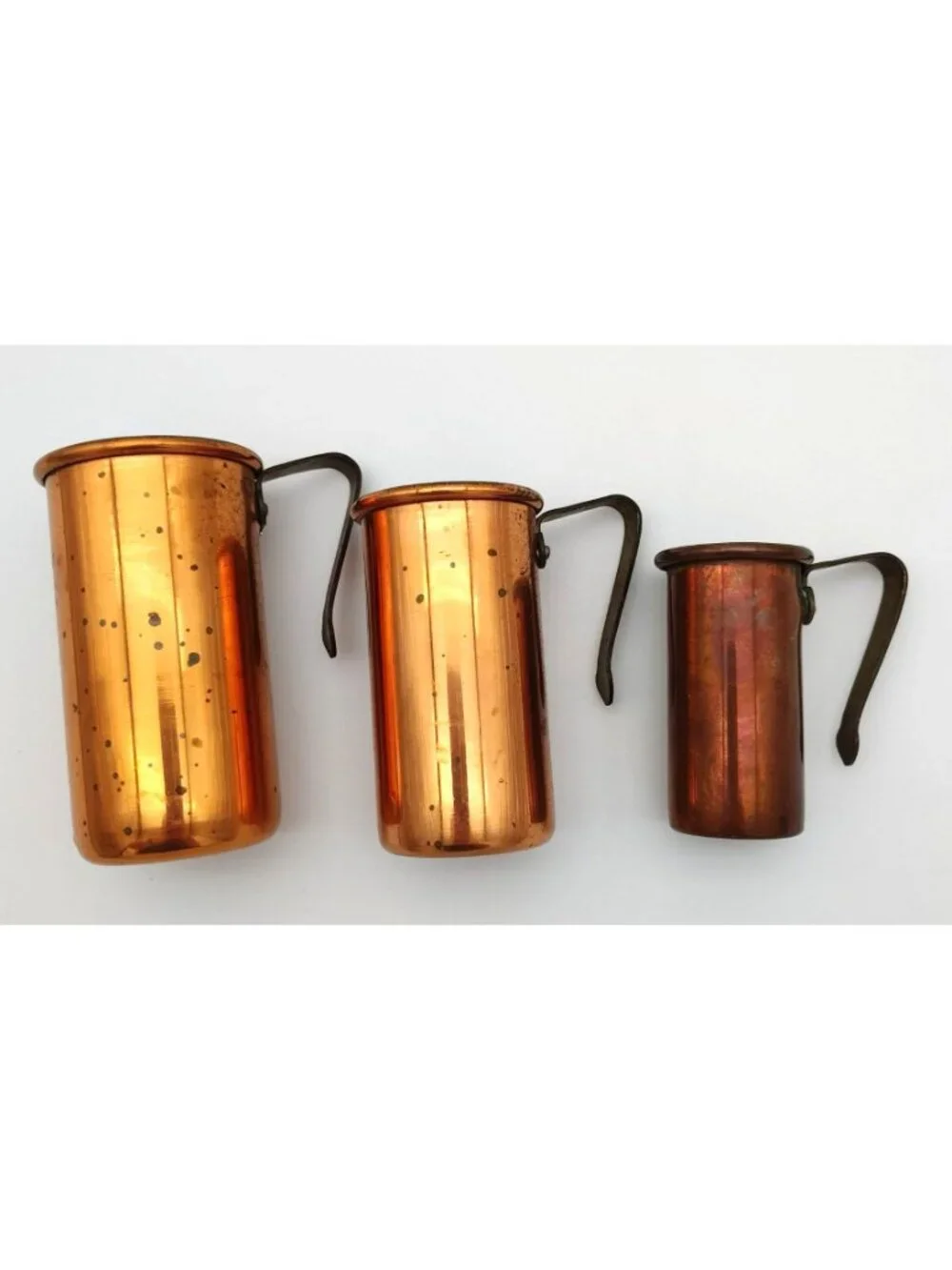 Measuring Cups Copper Tone Rustic Kitchen Vintage Utensil Set 3pc 1 1/2 1/4